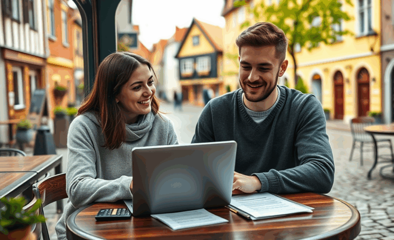 Žmogus naudoja kompiuterį, kad gautų patikimą ir nesudėtingą kreditą internetu.