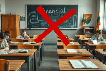 Vandens buteliai tuščio lentynos paveikslėlyje, simbolizuojantys vandens stygiaus problemą.