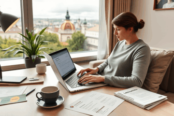 Kompiuteris, rodantis kreditų paraiškos formą internetu