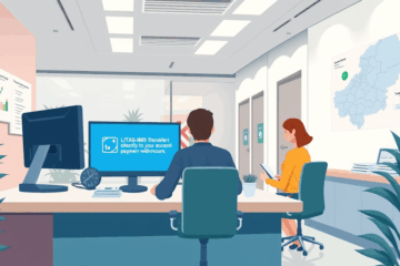 Vaizdas, iliustruojantis greitą pinigų pervedimą į banko sąskaitą.