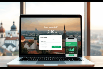 Vaizdas rodantis skaitmeninės kreditų automatinės atsakymo sistemos procesą internetu.