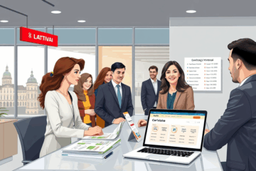 Vaizdas rodo finansinių sprendimų paiešką internete Latvijoje