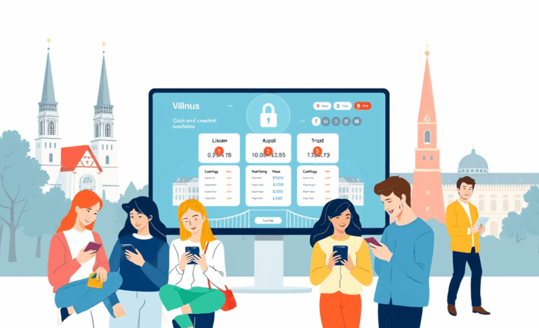 Kompiuterio ekranas su HelpLoan.lv portalu, rodantis skolinimosi paslaugas ir skaitmeninį aptarnavimą.