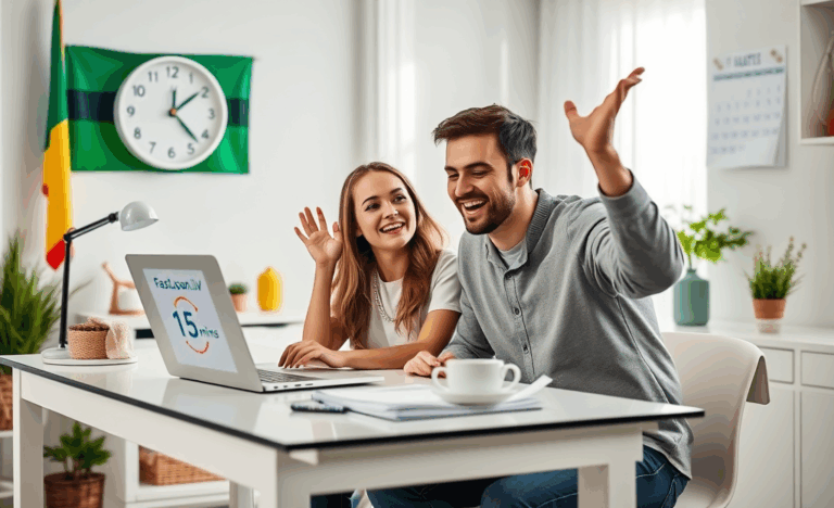 Žmogus naudojasi FastLoan.lv svetaine greitai paskolos paraiškai užpildyti.