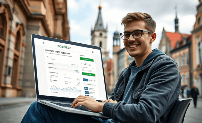 Ekrano vaizdas, rodantis eCredit.lv kredito sudarymo procesą